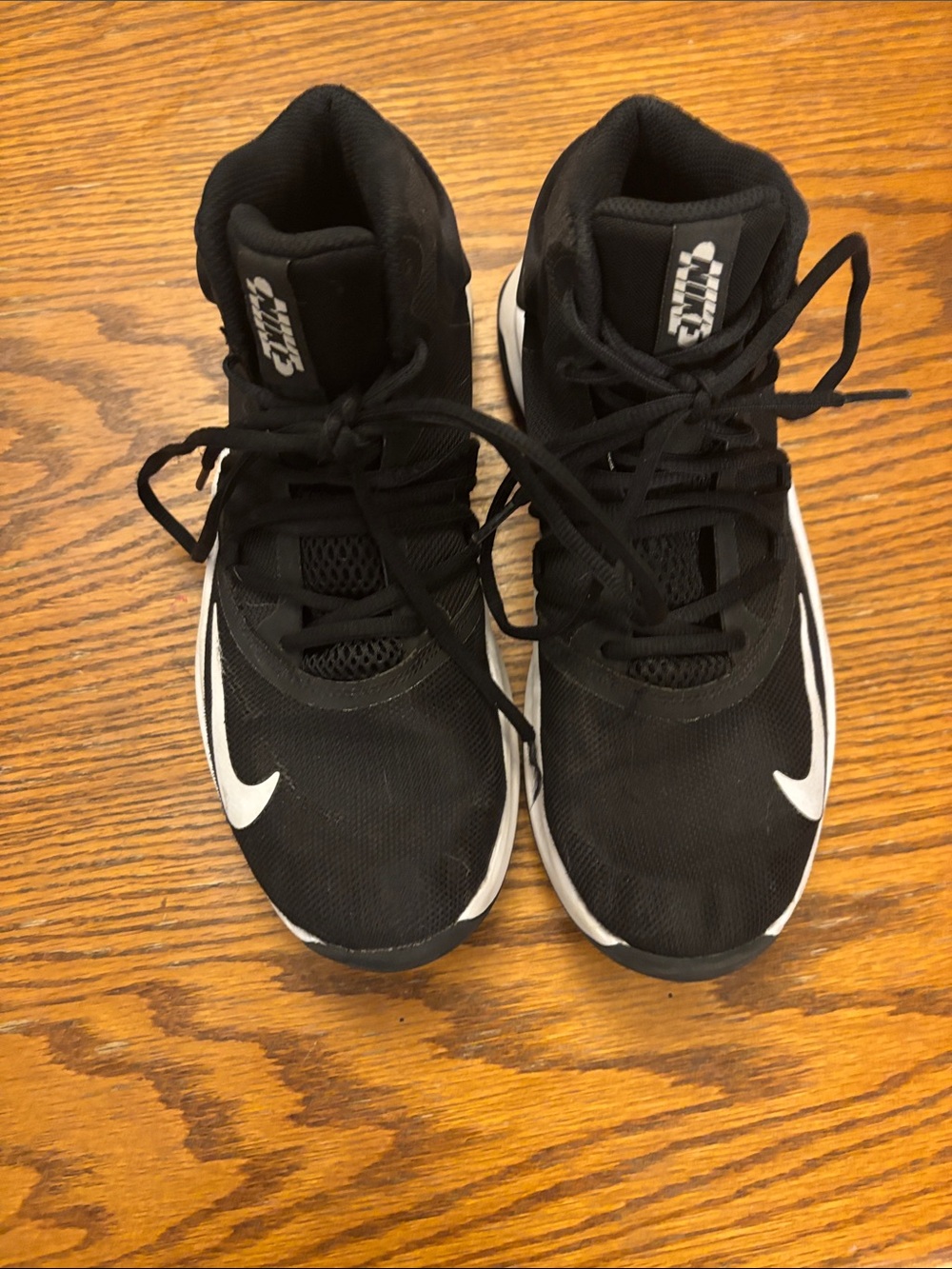 Nike Kids Black and White High-Top Basketball shoes